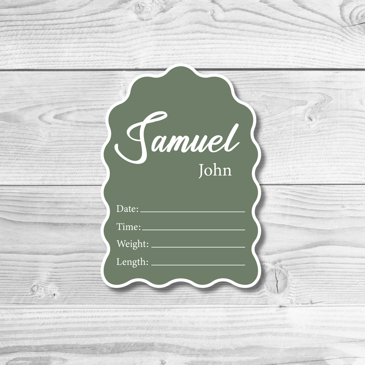 Wavy Arch Birth Detail Plaque