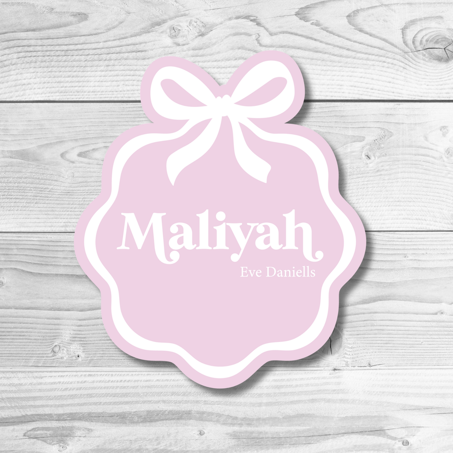 Wavy Bow Name Plaque