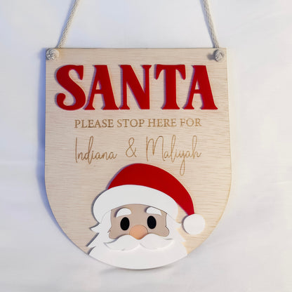 Santa Stop Here Door Hanger
