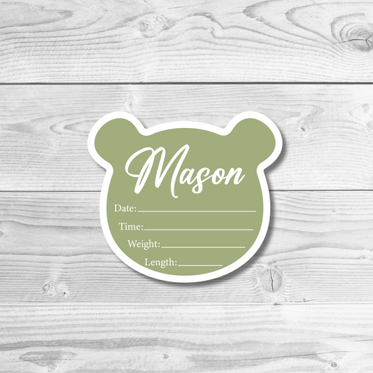 Teddy Bear Birth Detail Plaque
