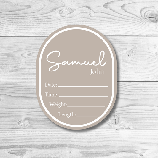 Oval Birth Detail Plaque