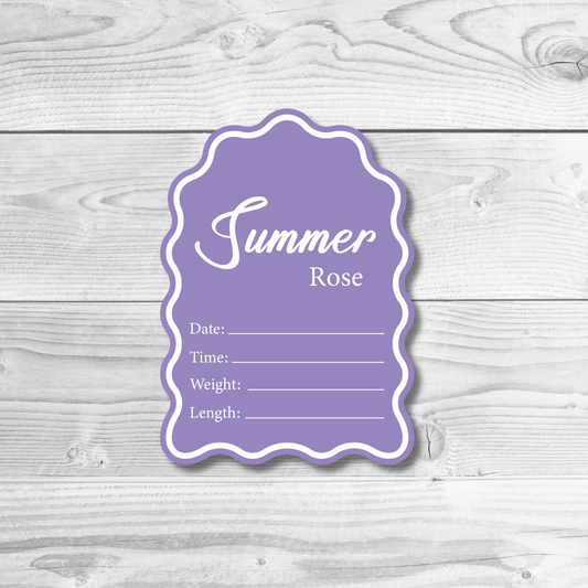 Wavy Arch Birth Detail Plaque