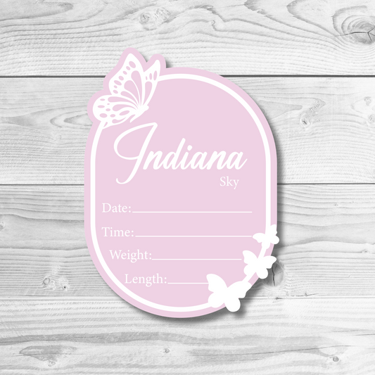 Butterfly Birth Detail Plaque