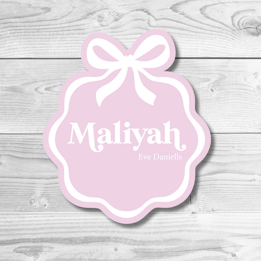 Wavy Bow Name Plaque