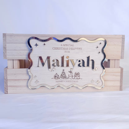 Wavy Christmas Crate Plaque