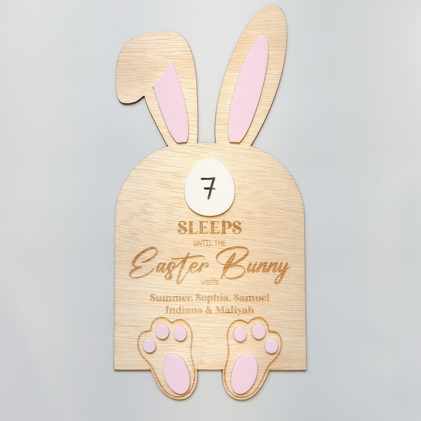 Sleeps Until Easter Bunny Visits Plaque