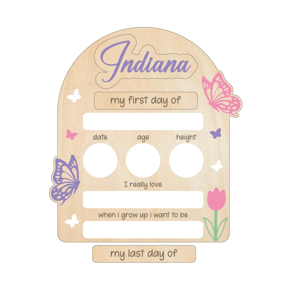 Butterfly Back To School Board