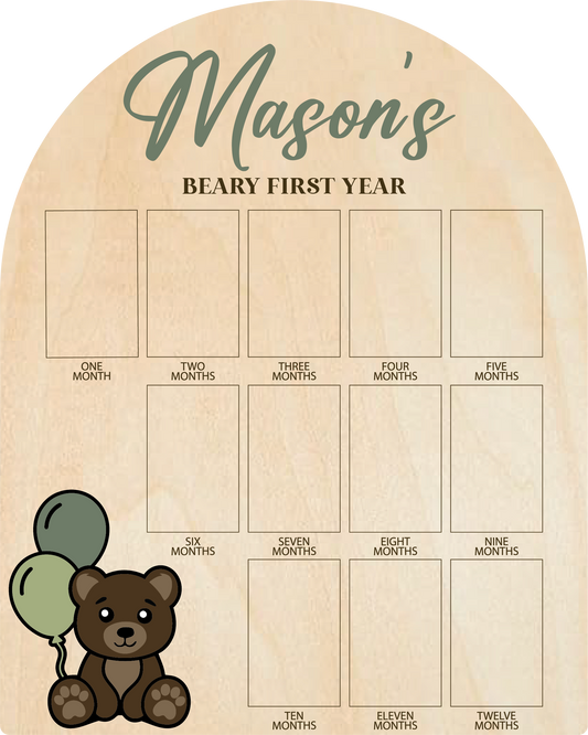 Bear and Balloons Photo Board