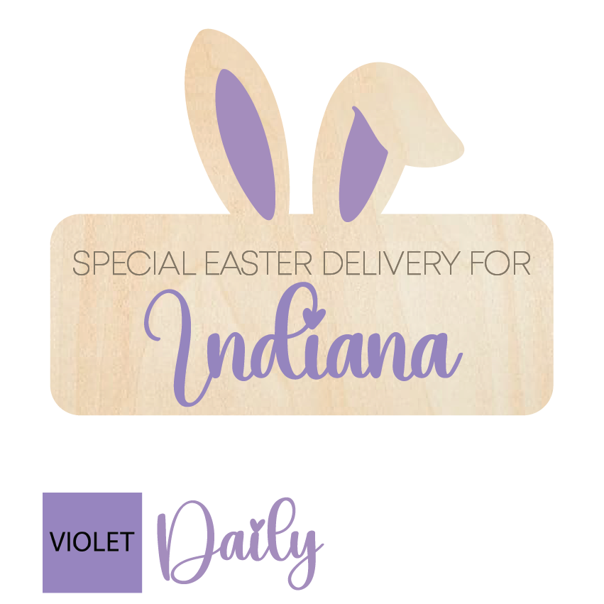 Bunny Ears Easter Crate Plaque