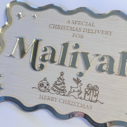 Wavy Christmas Crate Plaque