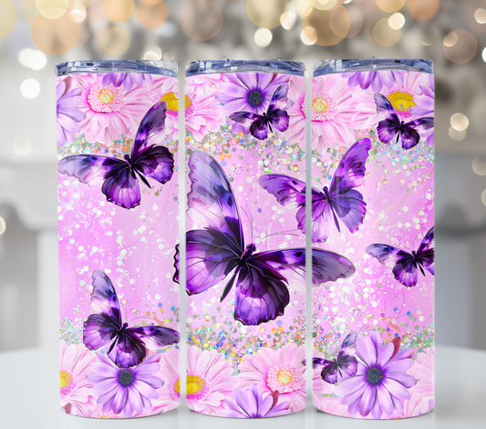 Purple Butterfly 20oz Tumbler