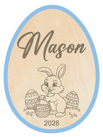 Personalised Bunny Easter Egg plaque