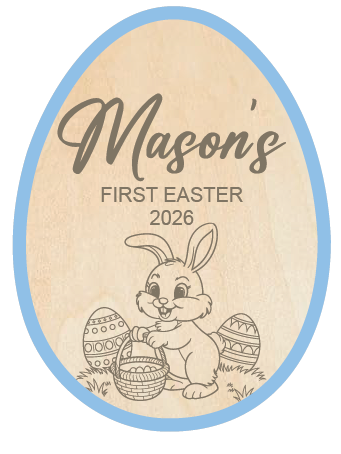 Personalised Bunny Easter Egg plaque