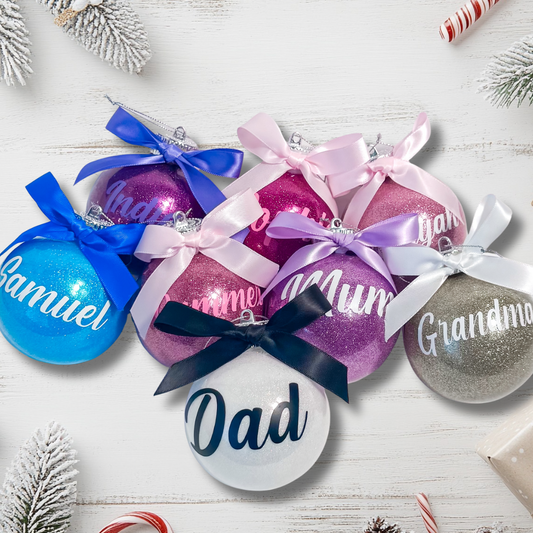 8cm Glitter Bauble