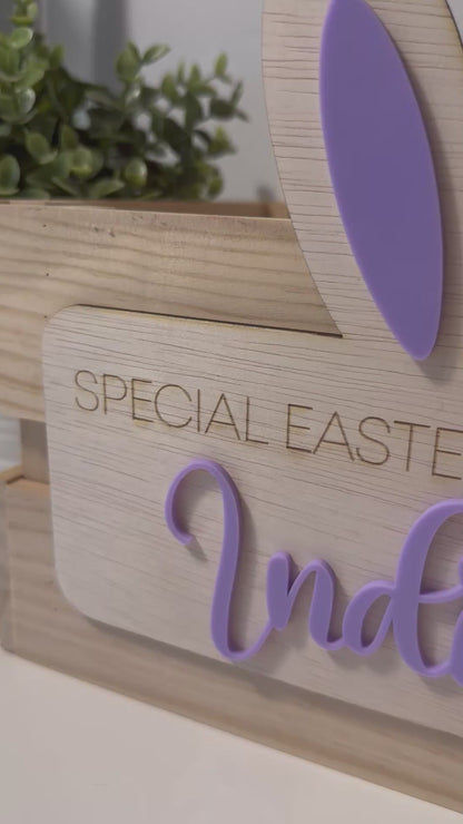 Bunny Ears Easter Crate Plaque